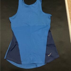 Nike Blue Fitted Sleeveless Tank Top